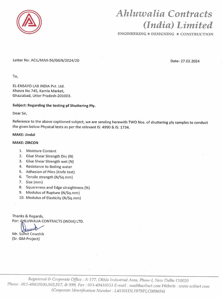Ahluwali Letter | PDF