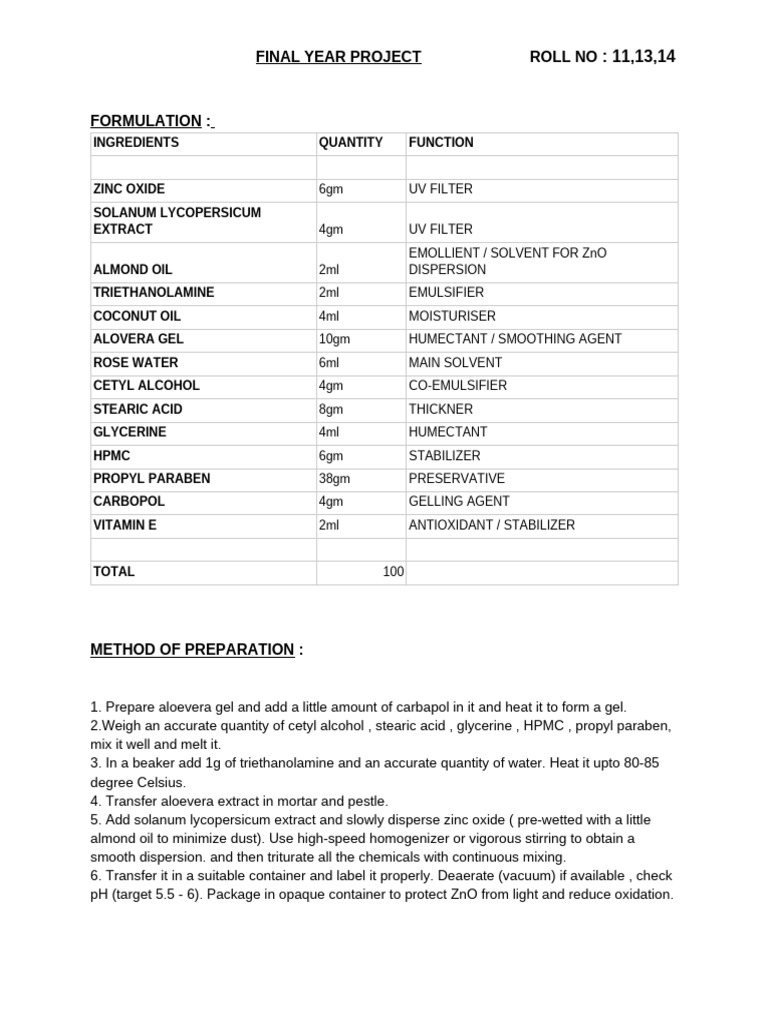 Formulation | PDF