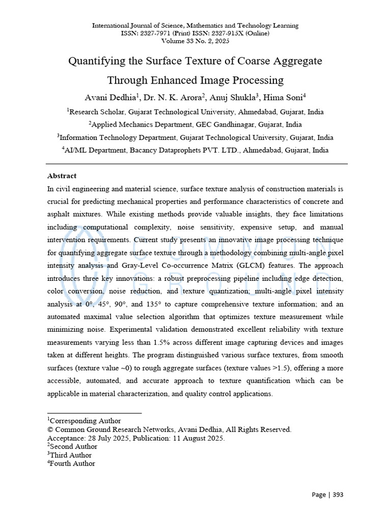 Enhanced Image Processing for Aggregate Texture | PDF | Texture Mapping ...