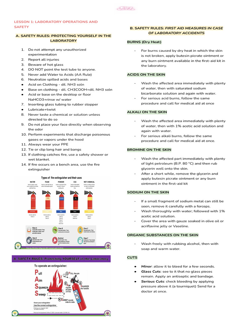 Laboratory Safety and First Aid Guidelines | PDF | Filtration