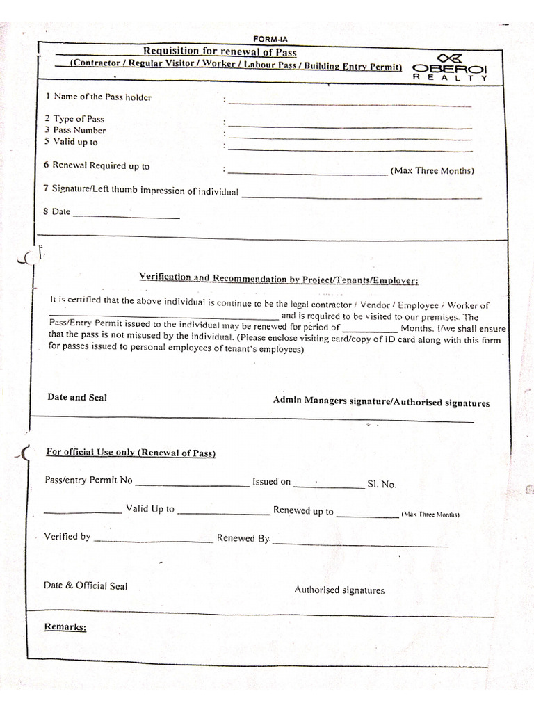 Id Renewal Form | PDF