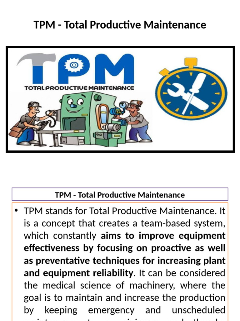 TPM - Total Productive Maintenance | PDF | Business Process | Economies
