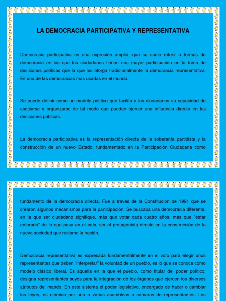 Democracia Participativa y Representativa | PDF | Democracia ...