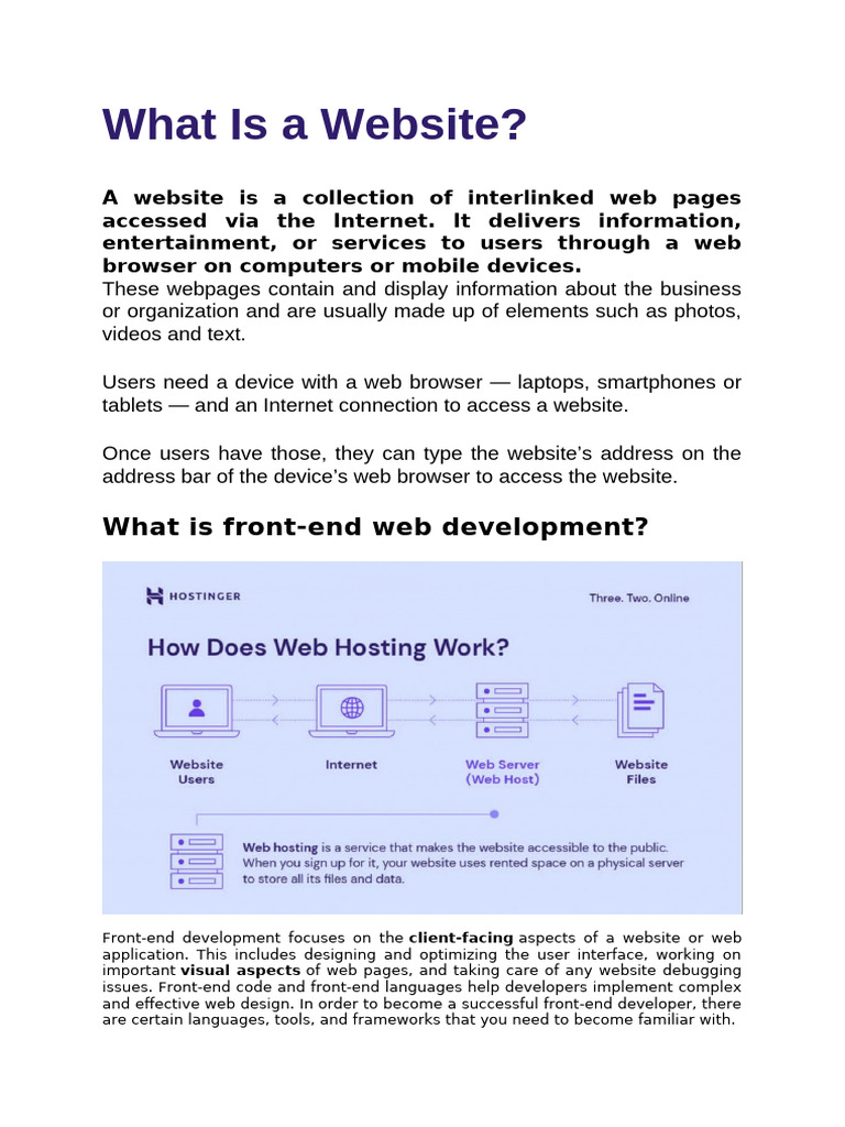 Unit 1 Websites, How It Works | PDF | World Wide Web | Internet & Web