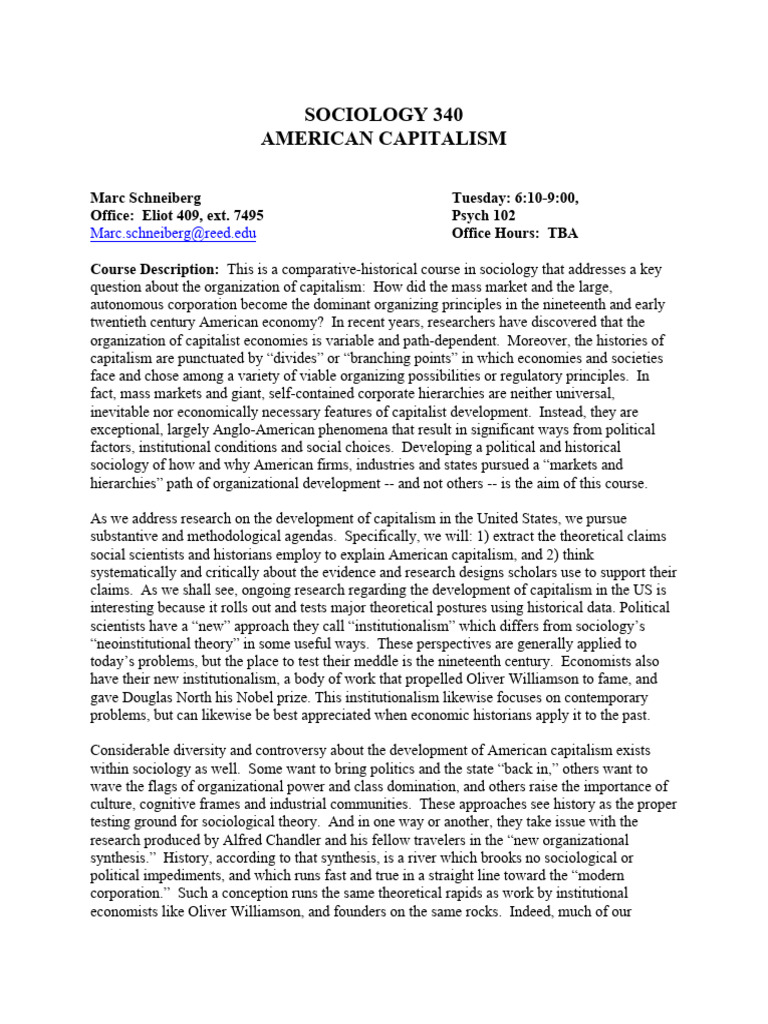 Understanding American Capitalism | PDF | Capitalism | Market (Economics)