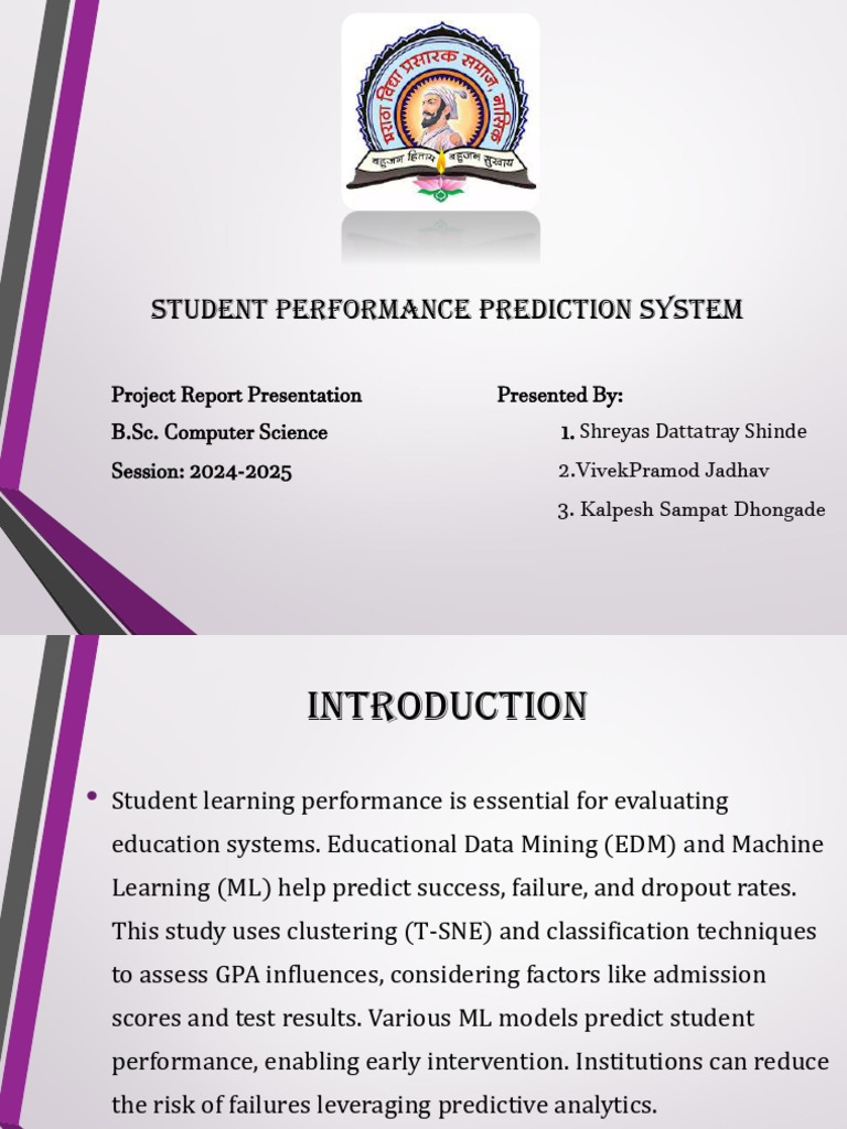 Student Performance Prediction System | PDF