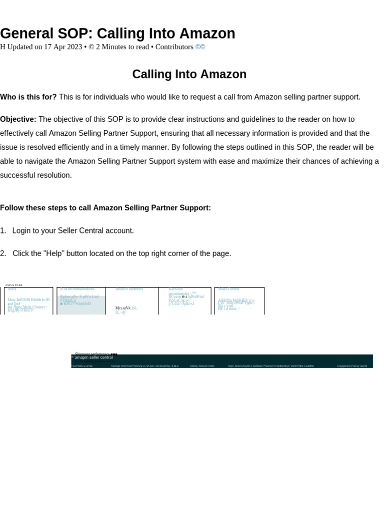 2 General SOP Calling Into Amazon | PDF