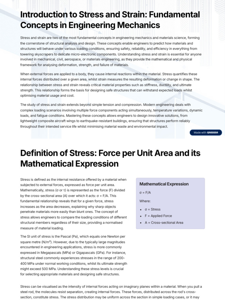 Understanding Stress and Strain in Engineering | PDF | Deformation ...