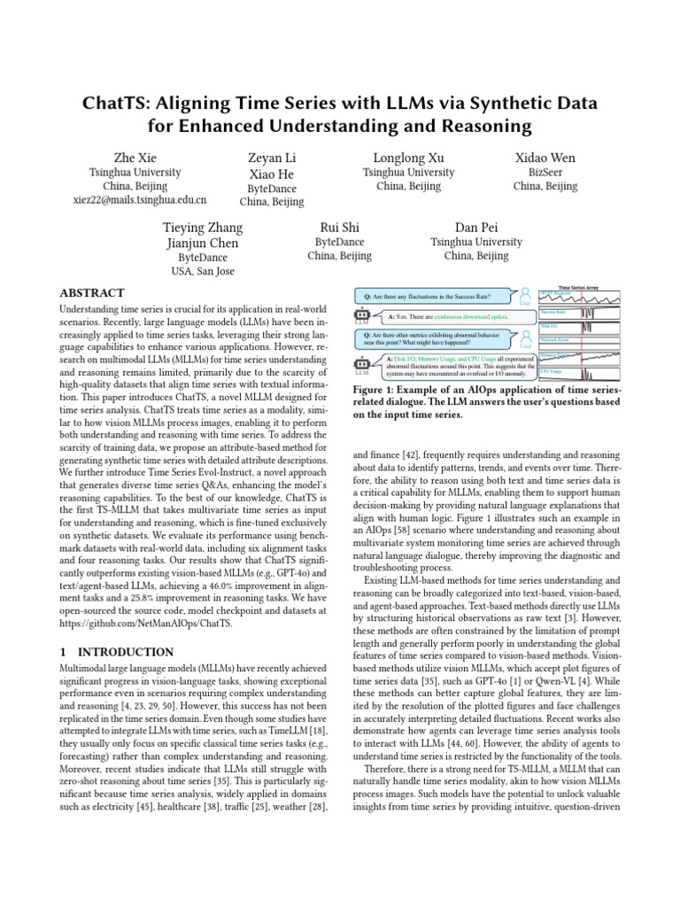 ChatTS: MLLM for Time Series Analysis | PDF | Time Series | Data