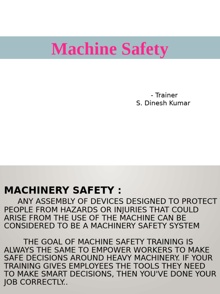Machinery Safety Training Essentials | PDF