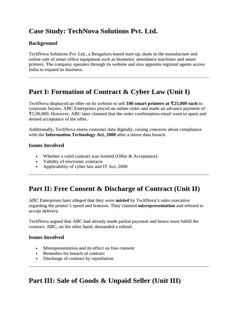 TechNova Legal Case Study Analysis | PDF | Guarantee | Indemnity