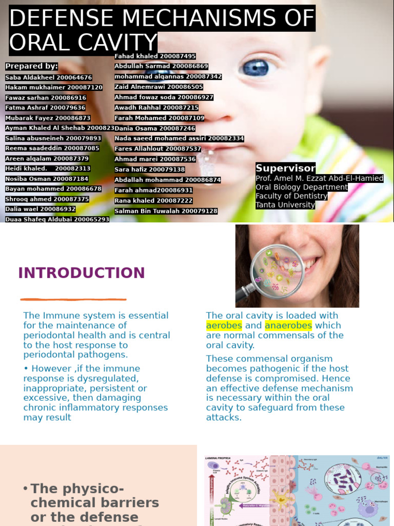 Oral Cavity Defense Mechanisms Explained | PDF | Epithelium | Saliva