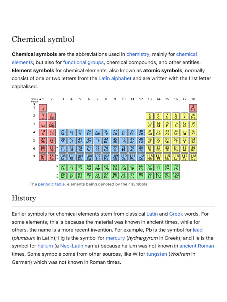 Understanding Chemical Symbols in Chemistry | PDF | Materials ...