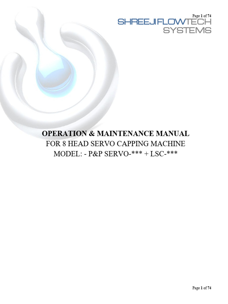 8 Head Servo Capping Machine Manual | PDF | Login | Elevator
