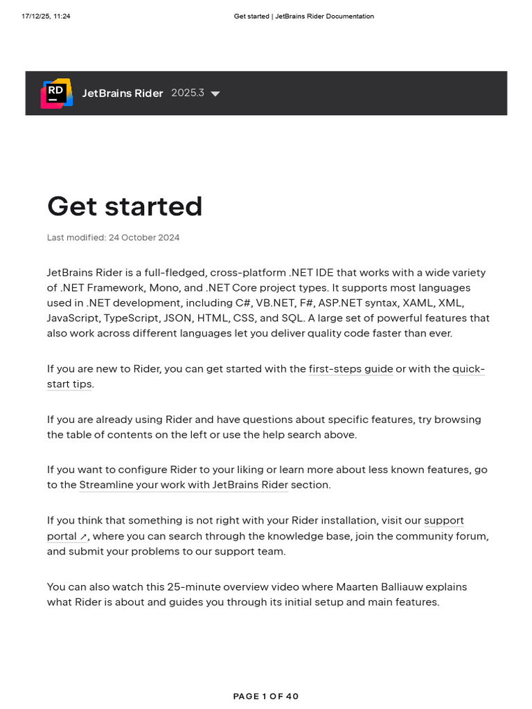 Get Started - JetBrains Rider Documentation | PDF | Source Code | Debugging