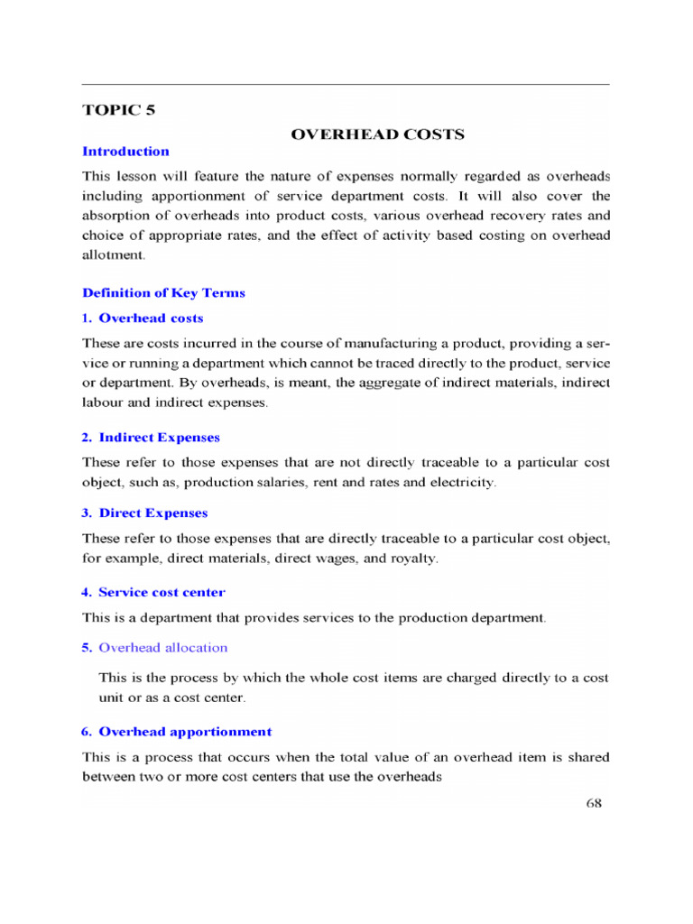 04b.overhead Costs | PDF