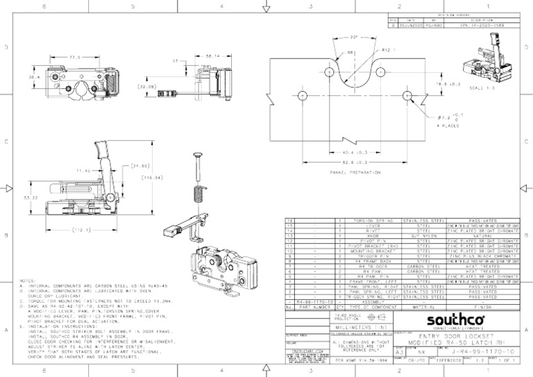 R4!99!1170-10 Rotary Latch Drawing | PDF