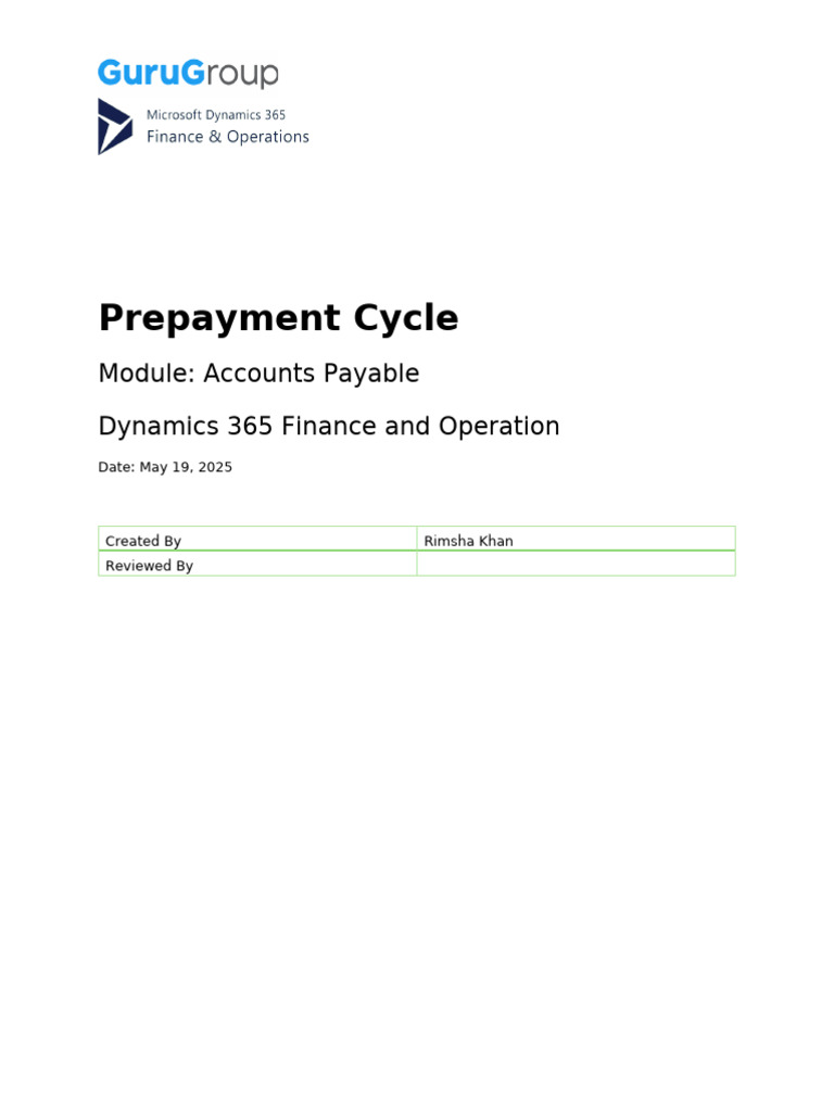 D365 Prepayment Cycle Guide | PDF | Debits And Credits | Accounts Payable