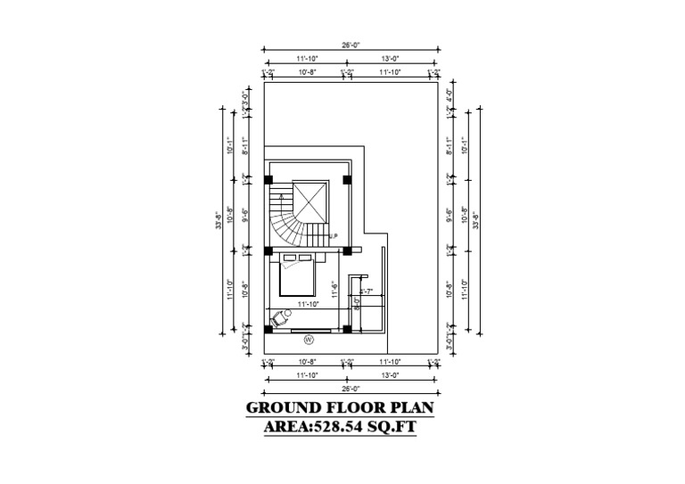 Ground Floor Plan Dimensions and Area | PDF