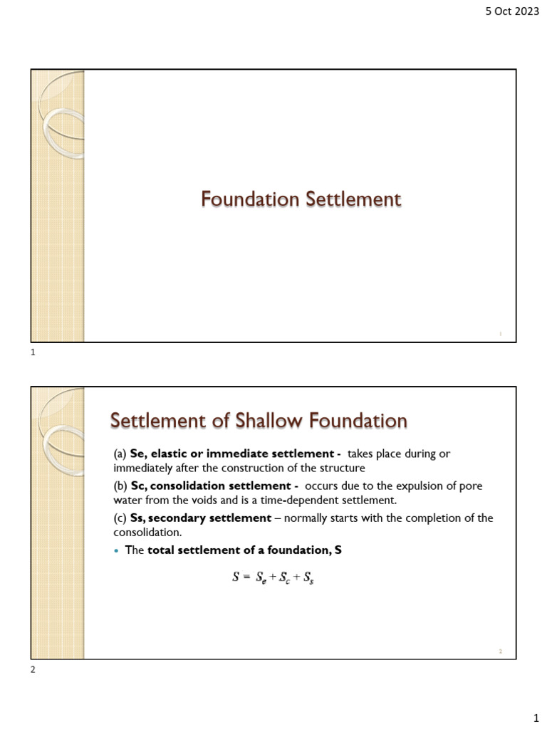 3. Shallow Foundations - Settlement | PDF