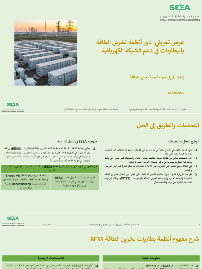 SEEA - BESS Assessment - Overview - v005 | PDF