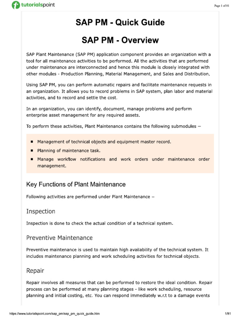 Sap PM Ete Process | PDF