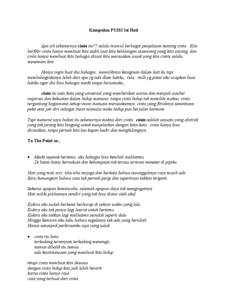 Kumpulan Puisi Isi Hati Pdf