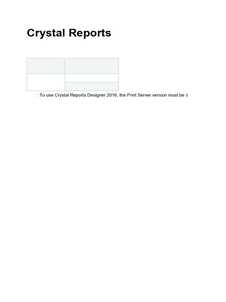 Crystal Reports Prerequisite | PDF