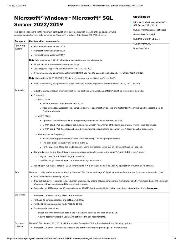 Microsoft® Windows - Microsoft® SQL Server 2022_2019_2017_2016 | PDF ...
