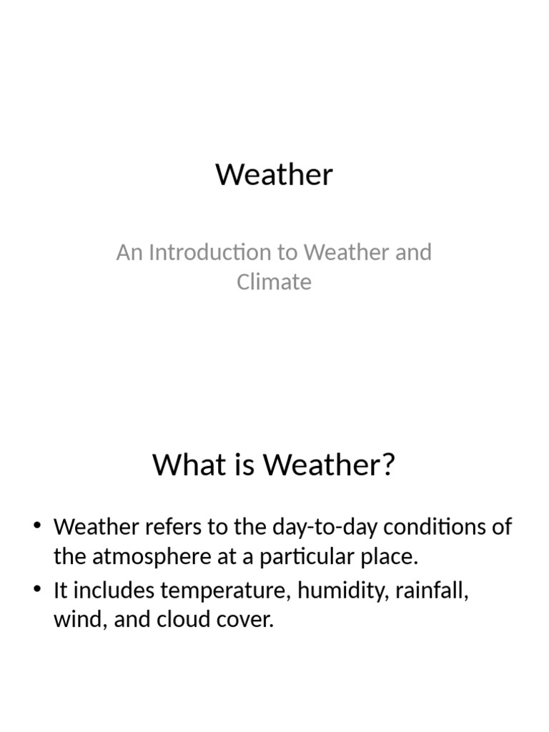 Understanding Weather and Its Impact | PDF