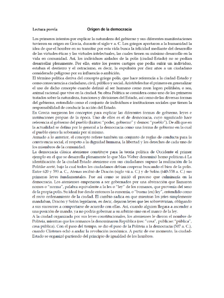 Origen de La Democracia - Socii | PDF