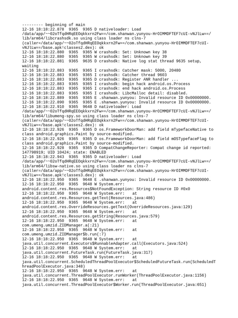 Android Crash Log Analysis | PDF | Operating System Technology | Mobile ...