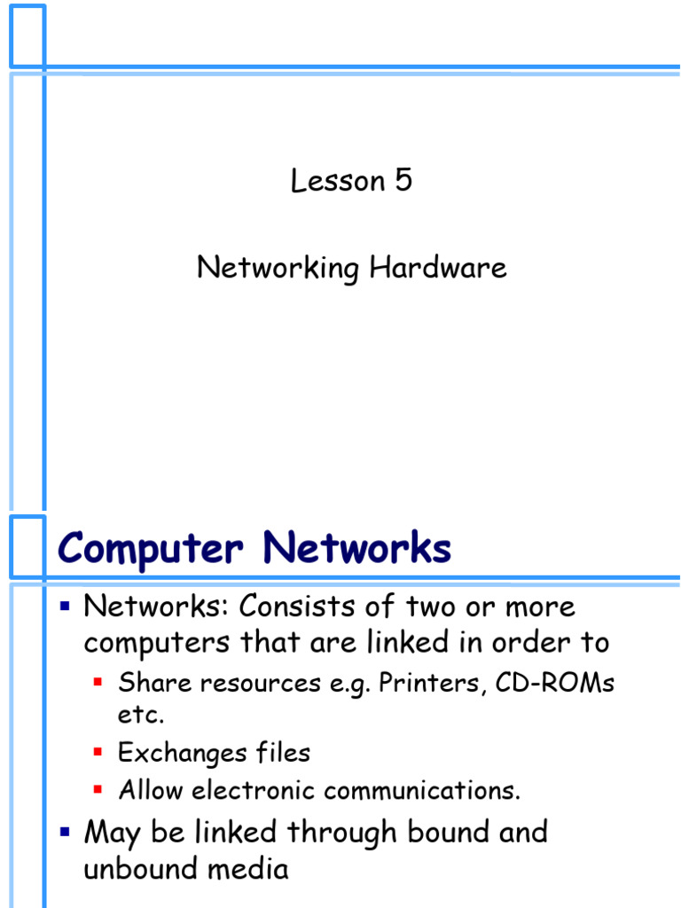 Networking Hardware Overview Guide | PDF | Computer Network | Network ...