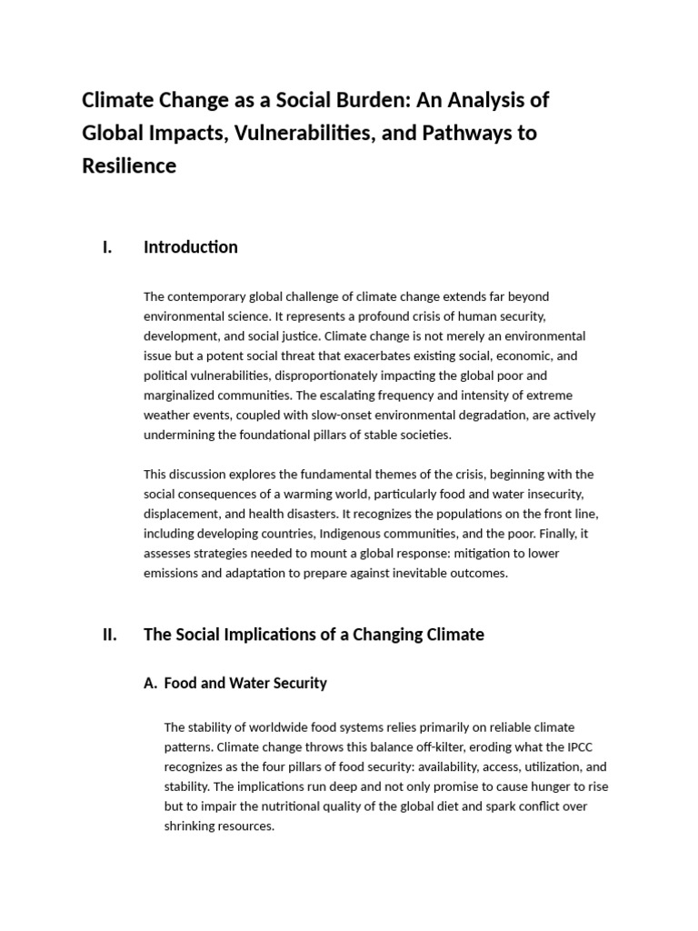 Climate Change's Social Impact Analysis | PDF | Climate Change ...