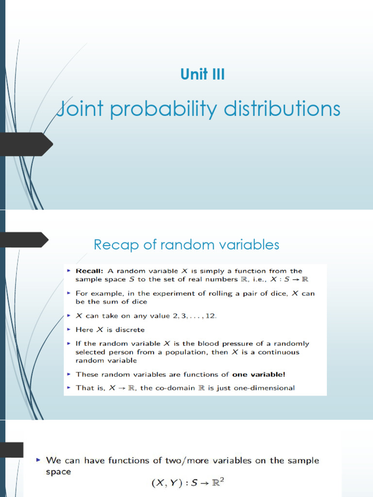 Updated - Unit III Slides-Joint Probability Distributions | PDF