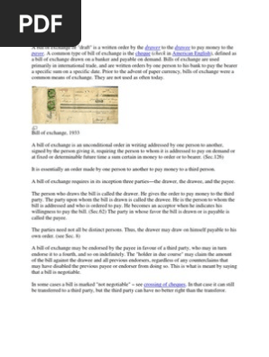 Bill of Exchange
