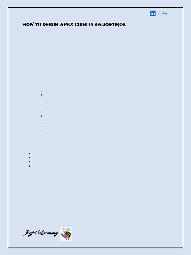 Debugging Apex Code in Salesforce | PDF | Debugging | Software Bug