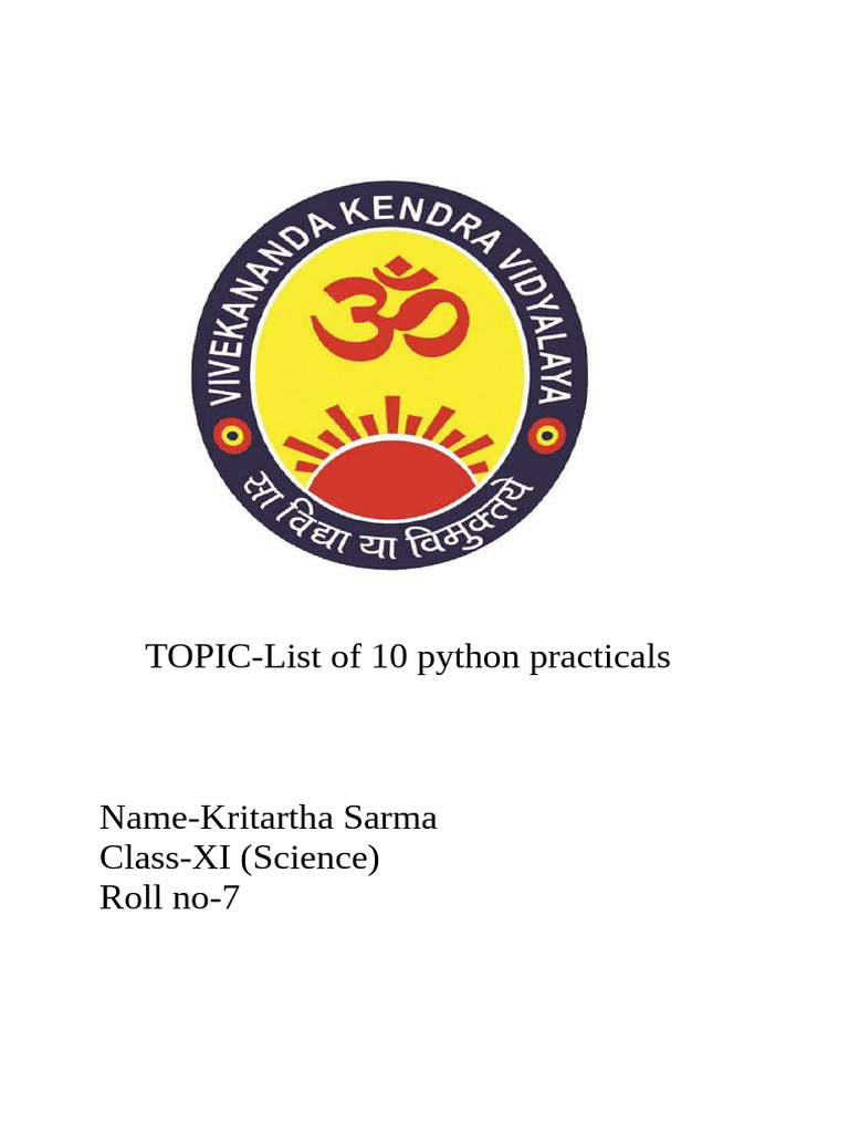 Annual Exam Practicals Class XI | PDF