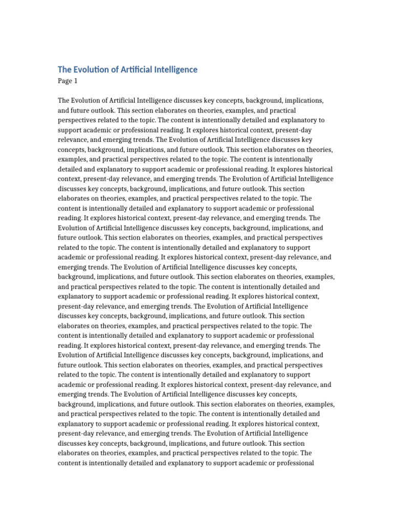 The Evolution of Artificial Intelligence | PDF | Relevance | Artificial ...