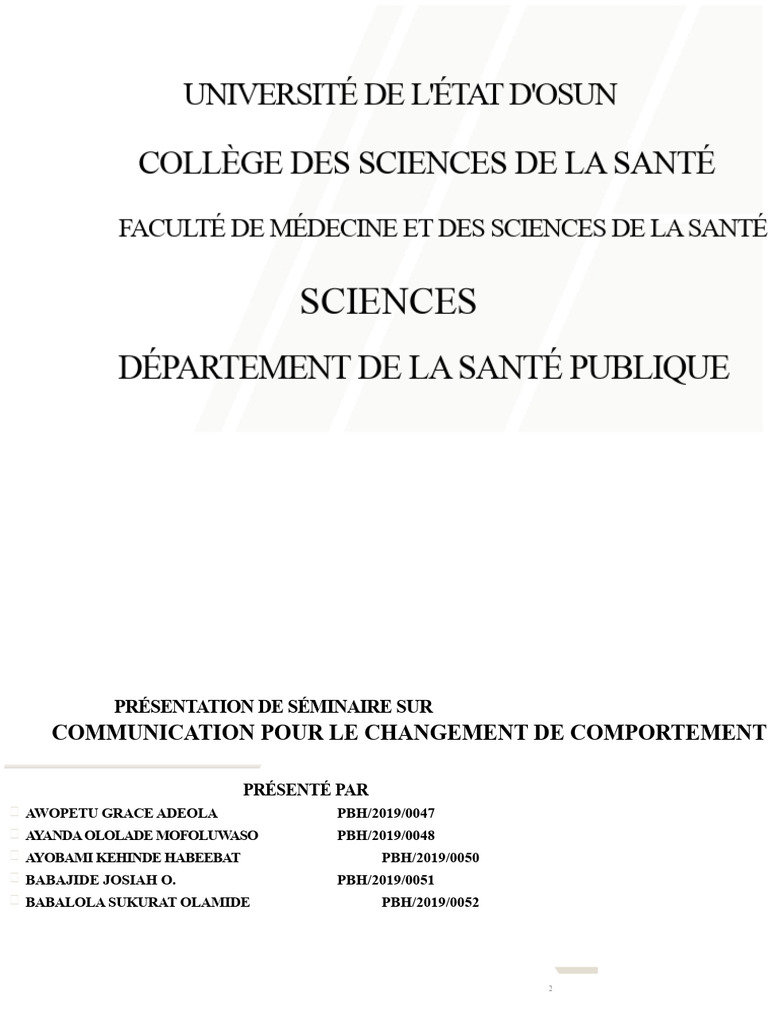 Communication pour le Changement de Comportement | PDF | Promotion de ...