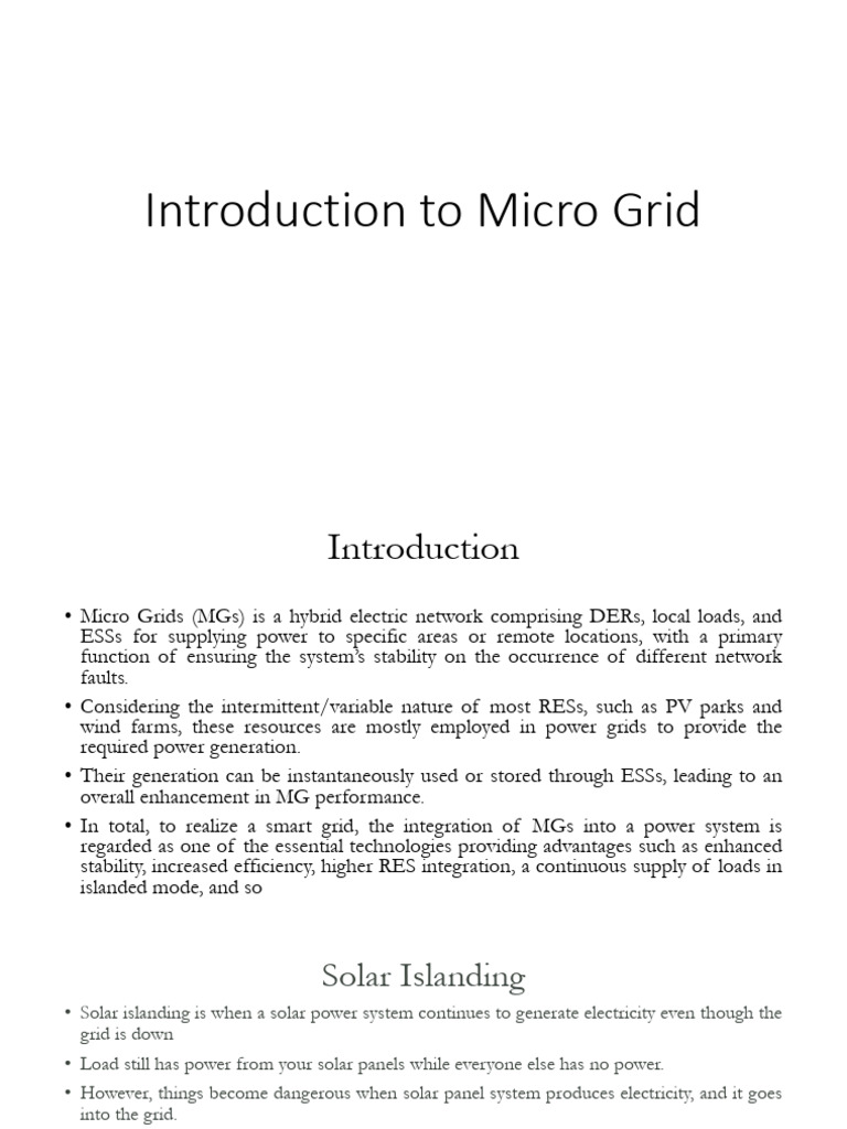 Understanding Micro Grids and Safety | PDF | Photovoltaic System ...