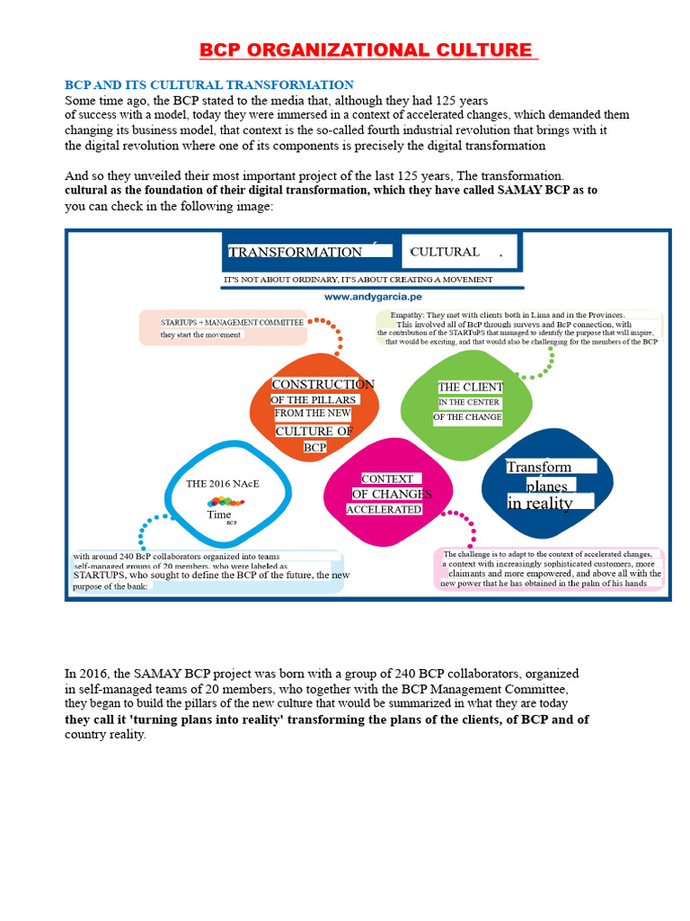 BCP's Cultural Transformation Strategy | PDF | Organizational Culture ...