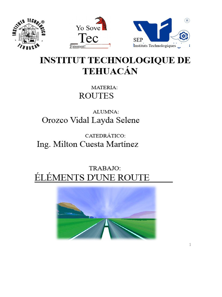 Éléments essentiels d'une route | PDF | Route | Trottoir