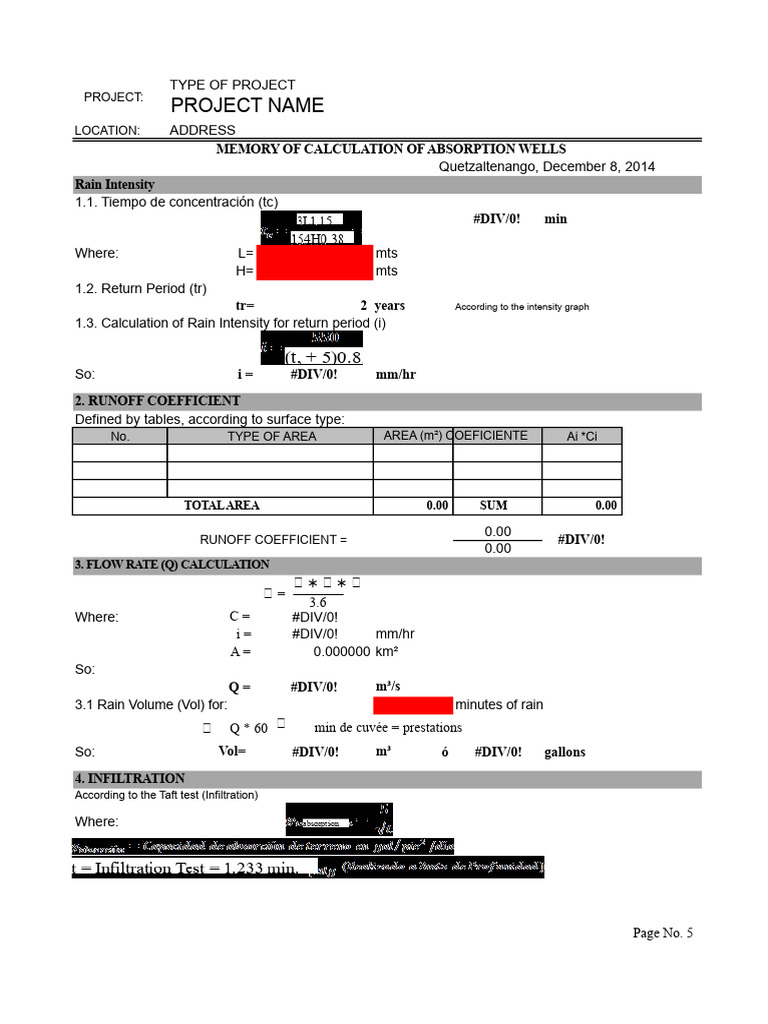 Absorption Wells Calculation Guide | PDF | Earth Sciences