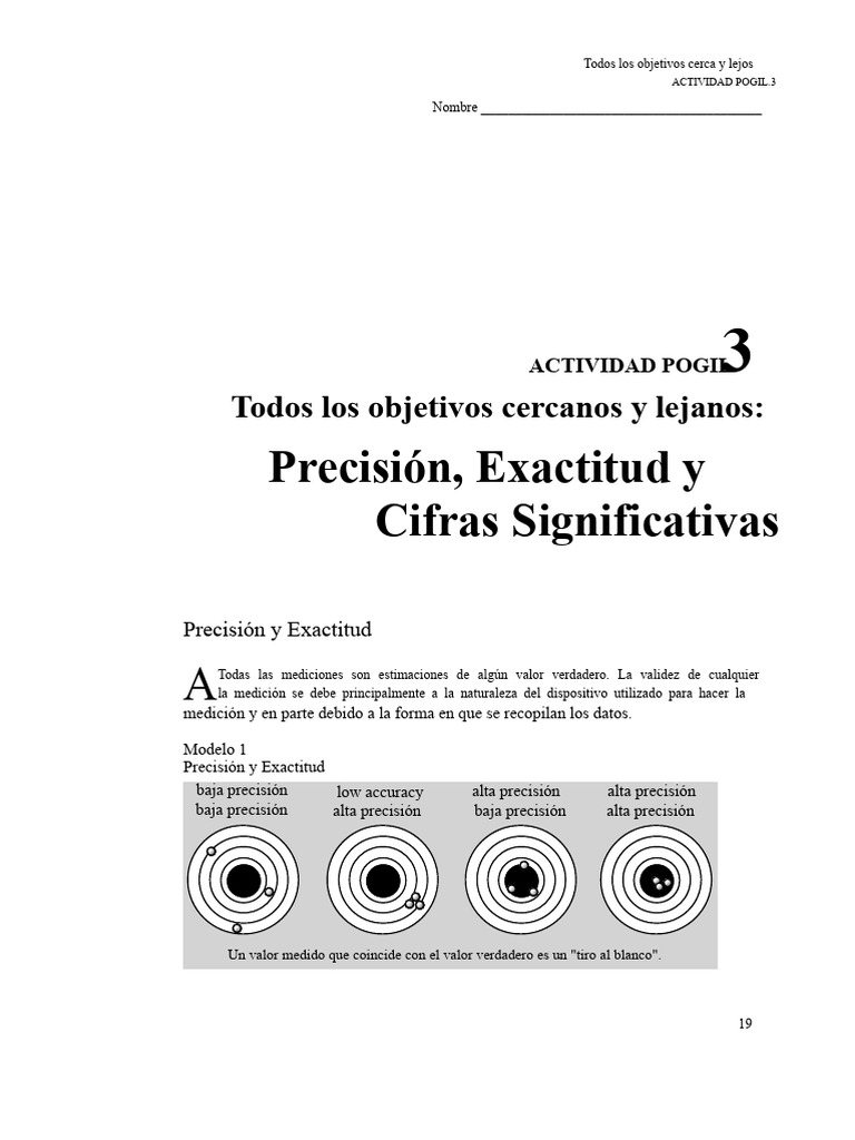 Precisión y Exactitud en Mediciones | PDF | Exactitud y precisión ...
