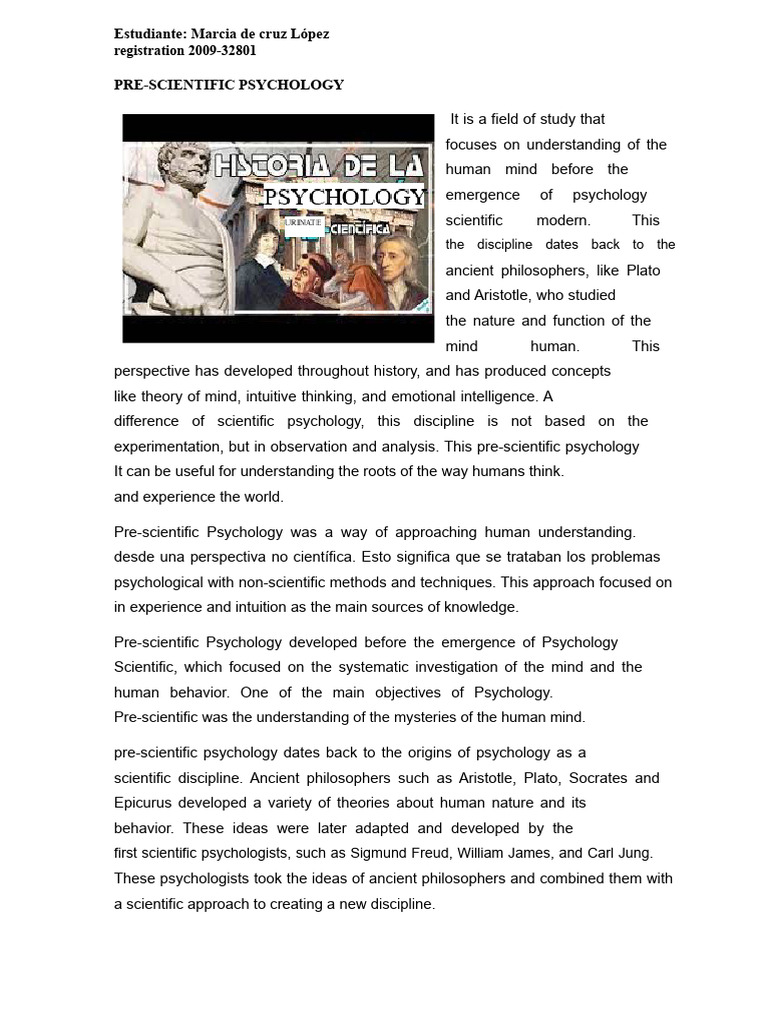 Understanding Pre-Scientific Psychology | PDF