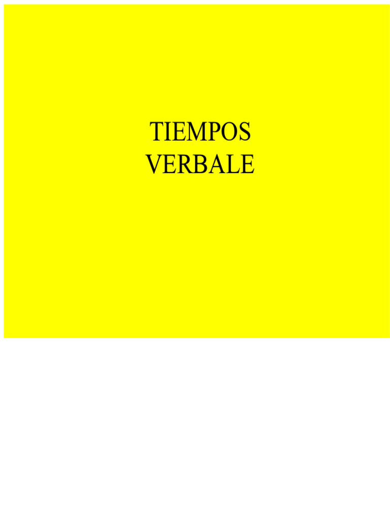 Timpurile Verbale Clasa A Treia de Liceu | PDF