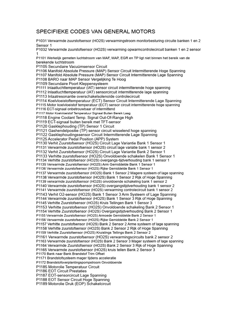 Foutcode GM | PDF