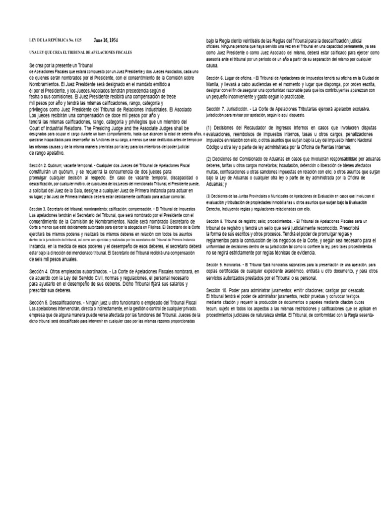 Ley de La República No. 1125 y RA 9282 | PDF | Apelación | Fiscal