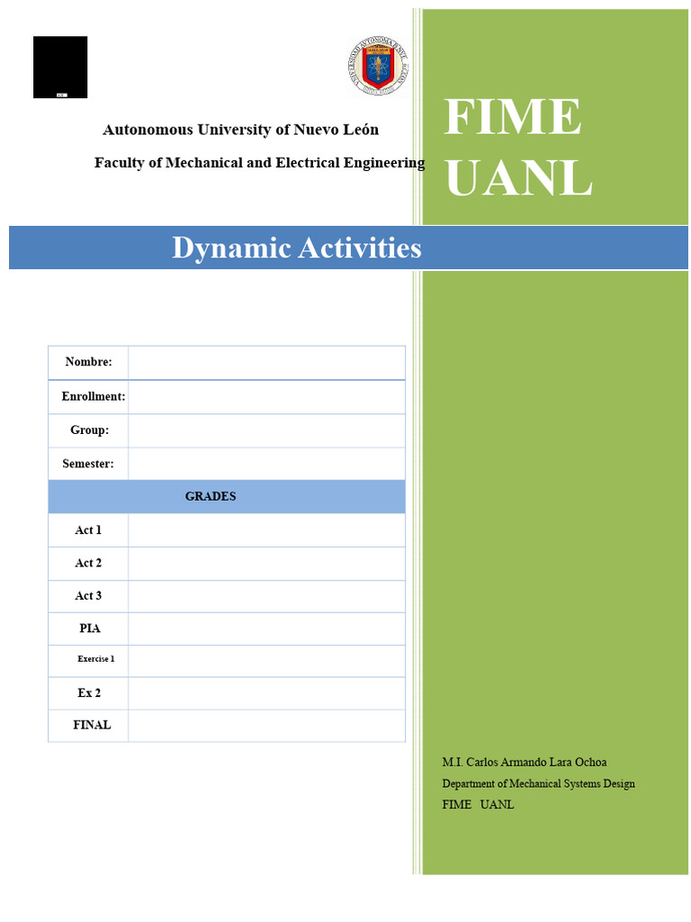 Problem Set of Dynamics 219 | PDF | Force | Torque
